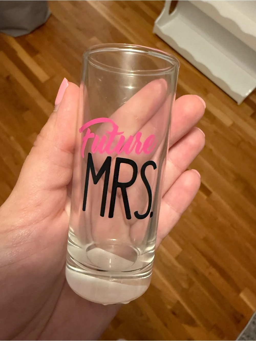 Future Mrs. Pink & Black Shot Glass - Bridal Party Favor